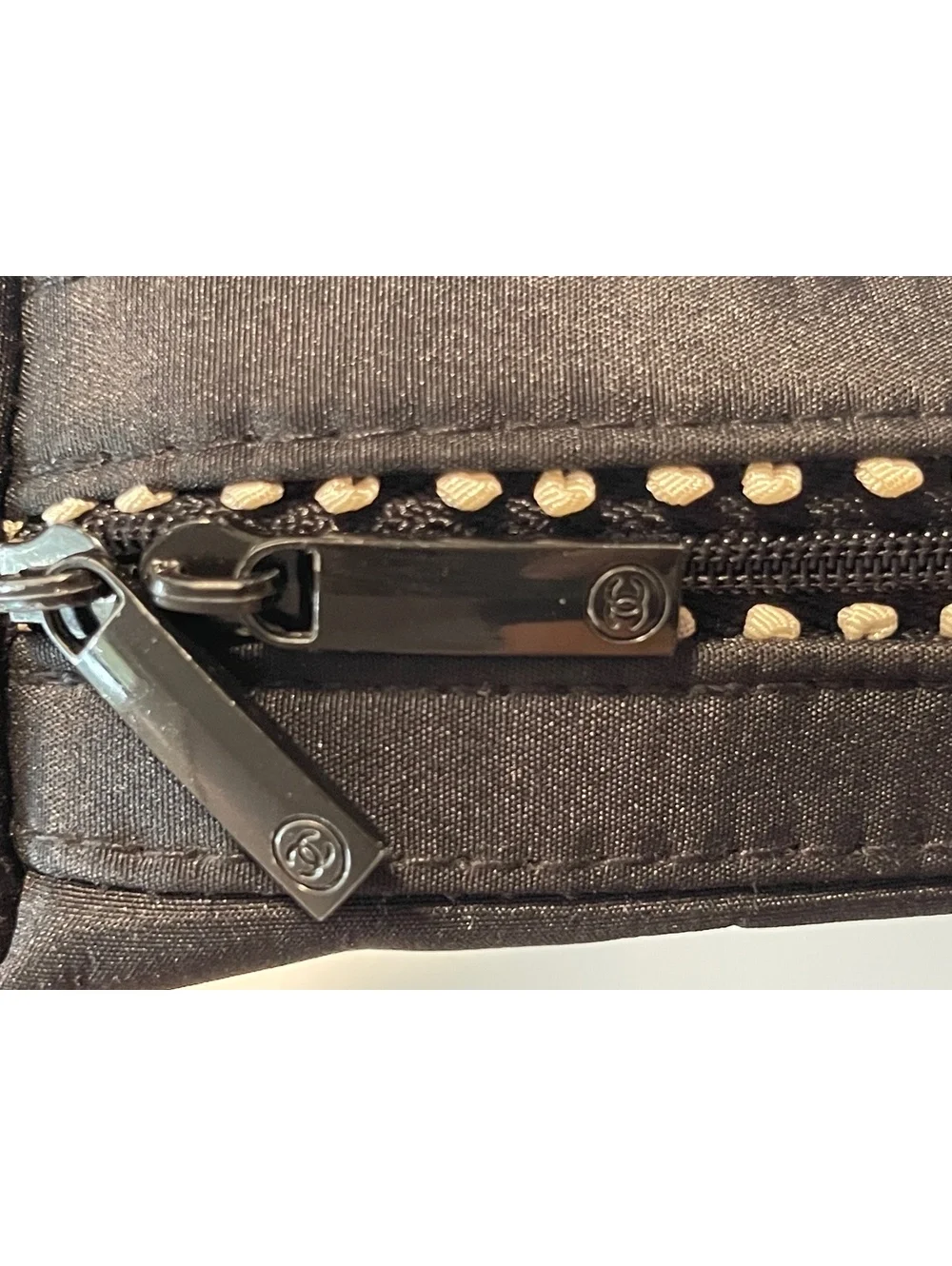 CHANEL zippered black secure